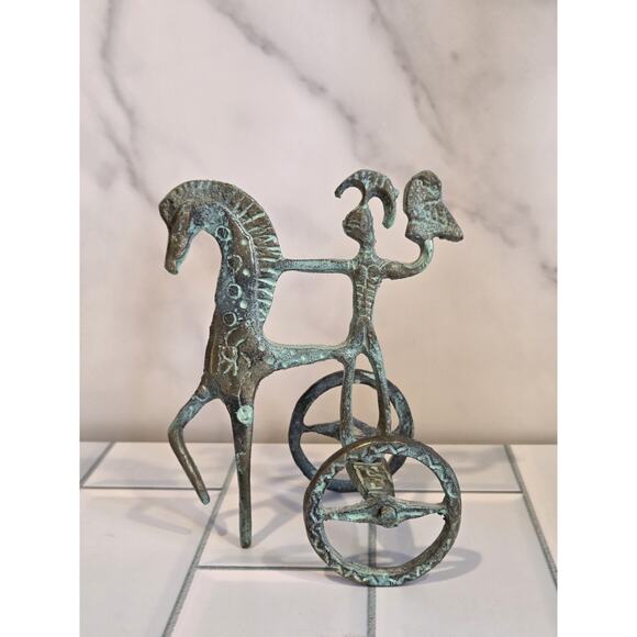 Etruscan Horse Chariot Athena Greek Turkish Roman Weinberg Style SML 4½"x3" EUC - Picture 4 of 13